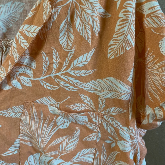 Sonoma Orange Leaf Print Shirt Size X Large - Picture 3 of 6